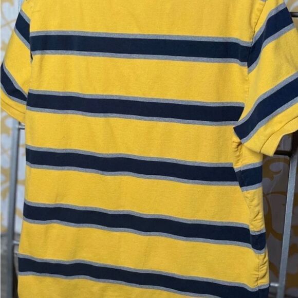 Old Navy Yellow & Blue Stripes Casual Short Sleeve Shirt Men’s Large Tall EPC - Picture 5 of 6